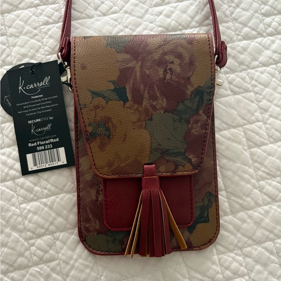 J. Carroll Handbags - NWT K. Carroll Small Floral Crossbody Bag